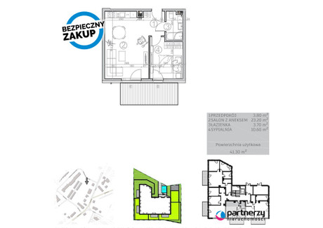 Mieszkanie na sprzedaż - Sybiraków Kwidzyn, Kwidzyński, 41,28 m², 392 160 PLN, NET-PAN172780