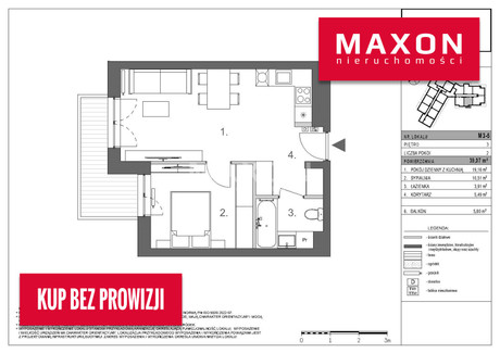 Mieszkanie na sprzedaż - Lewinowska Targówek, Warszawa, 39,07 m², 613 399 PLN, NET-61475/MS/MAX