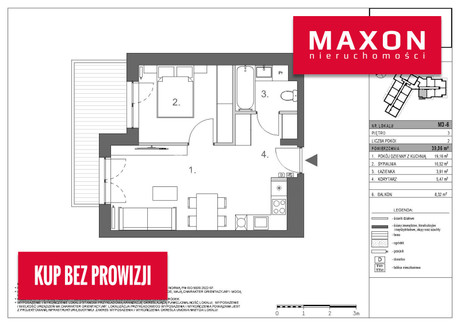 Mieszkanie na sprzedaż - Lewinowska Targówek, Warszawa, 39,06 m², 617 148 PLN, NET-61476/MS/MAX