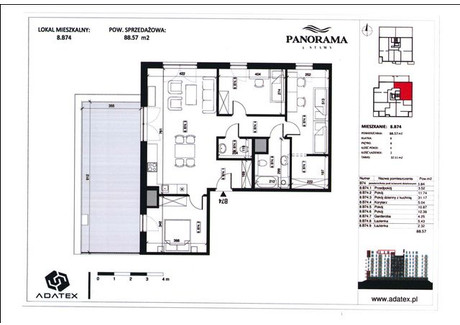 Mieszkanie na sprzedaż - Trzy Stawy, Katowice, M. Katowice, 88,57 m², 1 505 690 PLN, NET-72D/S/M/2024