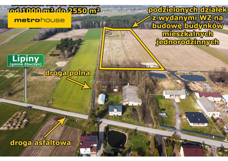 Działka na sprzedaż - Lipiny, Zbuczyn, Siedlecki, 1400 m², 168 000 PLN, NET-ZAPI339