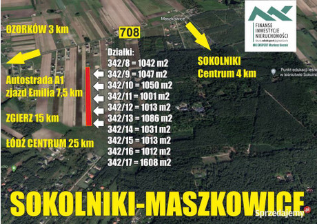 Działka na sprzedaż - Maszkowice Ozorków (Gm.), Zgierski (Pow.), 1006 m², 90 000 PLN, NET-21