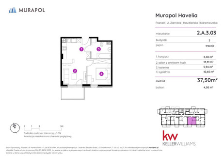 Mieszkanie na sprzedaż - Naramowicka Winogrady, Poznań-Stare Miasto, Poznań, 37,5 m², 568 125 PLN, NET-KW-KB-HAV1