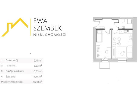 Mieszkanie na sprzedaż - Ignacego Krasickiego Stare Podgórze, Podgórze, Kraków, Kraków M., 35,31 m², 689 000 PLN, NET-SBK-MS-18028-1