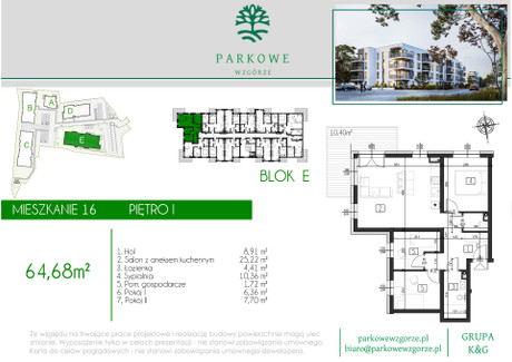 Mieszkanie na sprzedaż - Legionów Czechowice-Dziedzice, Czechowice-Dziedzice (gm.), Bielski (pow.), 64,68 m², 555 601 PLN, NET-114