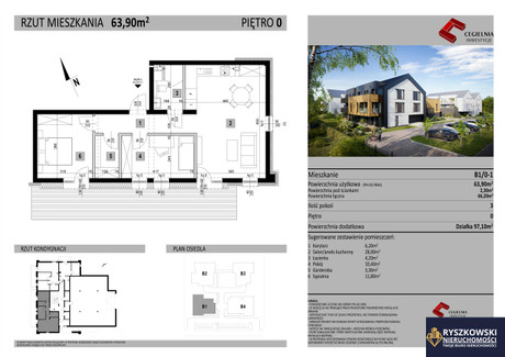 Mieszkanie na sprzedaż - Zamość, 63,9 m², 479 186 PLN, NET-88