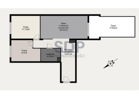 Mieszkanie na sprzedaż - Ślężna Krzyki, Wrocław, 61,61 m², 849 000 PLN, NET-35679