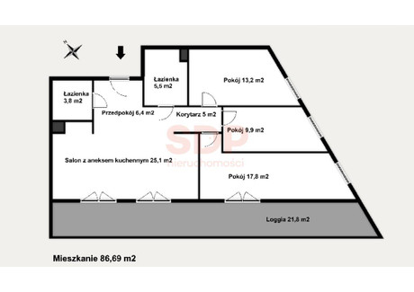 Mieszkanie na sprzedaż - Długa Szczepin, Stare Miasto, Wrocław, 86,69 m², 1 229 000 PLN, NET-37437