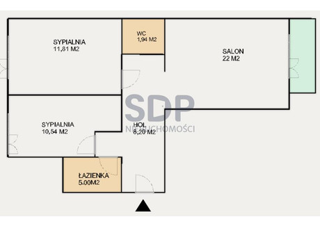 Mieszkanie na sprzedaż - Huby, Krzyki, Wrocław, 59,53 m², 699 478 PLN, NET-34916