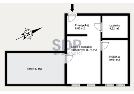 Mieszkanie na sprzedaż - Kamieńskiego Henryka Michała Poświętne, Psie Pole, Wrocław, 58,7 m², 803 838 PLN, NET-35659