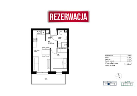Mieszkanie na sprzedaż - Bieżanów Bieżanów-Prokocim, Bieżanów, Kraków, Kraków M., 31,62 m², 467 976 PLN, NET-BS2-MS-300159
