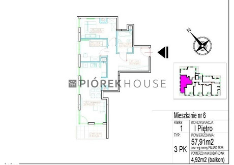 Mieszkanie na sprzedaż - Marsa Rembertów, Warszawa, 57,91 m², 769 000 PLN, NET-64706/6624/OMS