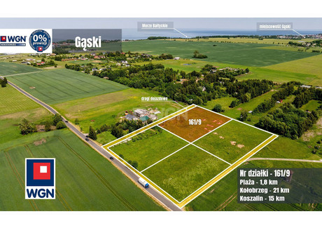 Działka na sprzedaż - Piaskowa Gąski, Mielno (gm.), Koszaliński (pow.), 3001 m², 588 000 PLN, NET-22845