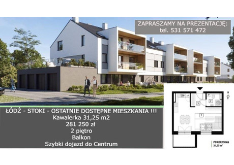 Mieszkanie na sprzedaż - Listopadowa Stoki, Łódź-Widzew, Łódź, 31,25 m², 281 250 PLN, NET-655895