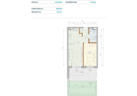 Mieszkanie na sprzedaż - Krzyki, Wrocław-Krzyki, Wrocław, 42,8 m², 602 430 PLN, NET-516734