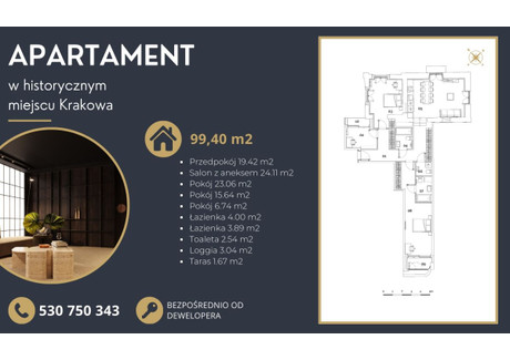 Mieszkanie na sprzedaż - Ul. Meissnera Prądnik Czerwony, Kraków-Śródmieście, Kraków, 99,4 m², 2 250 700 PLN, NET-670476