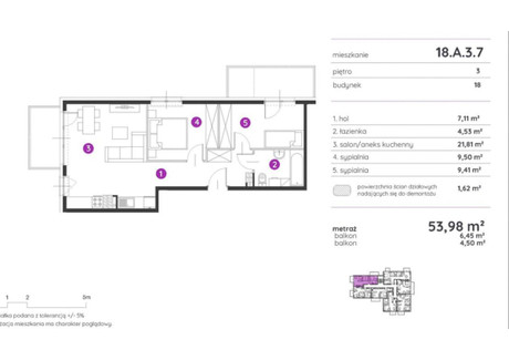 Mieszkanie na sprzedaż - Siewierz, Będziński, 53,98 m², 352 000 PLN, NET-245601