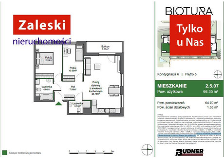 Mieszkanie na sprzedaż - Niepołomicka Łostowice, Gdańsk, 66,39 m², 630 000 PLN, NET-ZA016507