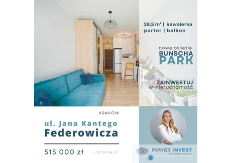 Mieszkanie na sprzedaż - Ruczaj, Kraków, 28,37 m², 515 000 PLN, NET-25968/7649/OMS