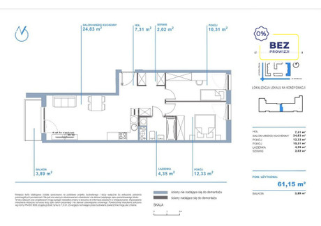 Mieszkanie na sprzedaż - Herbu Oksza Ursus, Warszawa, 61,15 m², 802 500 PLN, NET-119833/3877/OMS