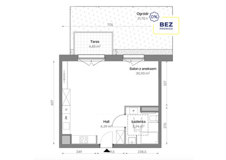 Mieszkanie na sprzedaż - Oliwska Targówek, Warszawa, 41,23 m², 643 168 PLN, NET-119966/3877/OMS