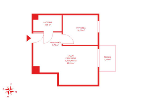 Mieszkanie na sprzedaż - Ametystowa Łostowice, Gdańsk, 38,89 m², 435 552 PLN, NET-PH268667