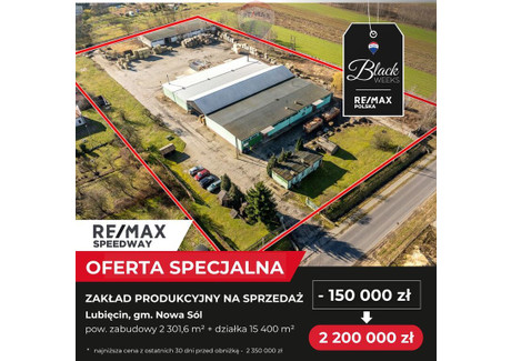 Magazyn, hala na sprzedaż - Lubięcin, Nowa Sól, Nowosolski, 15 400 m², 2 200 000 PLN, NET-40/9148/OOS