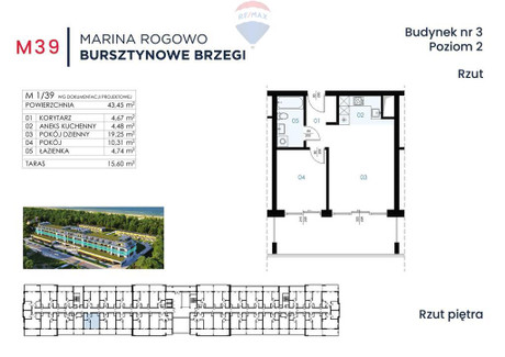 Mieszkanie na sprzedaż - Rogowo, Trzebiatów, Gryficki, 43,45 m², 777 200 PLN, NET-212/13467/OMS