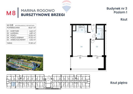 Mieszkanie na sprzedaż - Rogowo, Trzebiatów, Gryficki, 43,67 m², 659 900 PLN, NET-203/13467/OMS