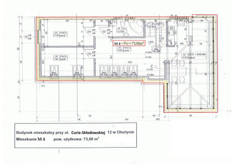 Mieszkanie na sprzedaż - M. Curie-Skłodowskiej Śródmieście, Olsztyn, 73,6 m², 890 000 PLN, NET-481