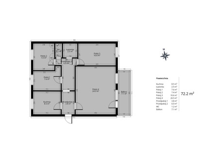 Mieszkanie na sprzedaż - Partyzantów Barskie, Nowy Sącz, 72,21 m², 520 000 PLN, NET-HS484598