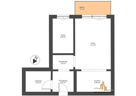 Mieszkanie na sprzedaż - Mistrzejowice, Kraków, Kraków M., 28 m², 399 000 PLN, NET-SPEK-MS-3408