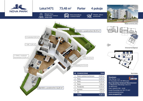 Mieszkanie na sprzedaż - Akademicka Łomża, 72,72 m², 540 310 PLN, NET-1976