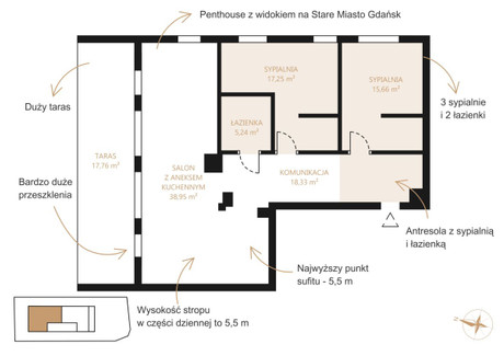 Mieszkanie na sprzedaż - Kartuska Siedlce, Gdańsk, 130,95 m², 2 488 050 PLN, NET-WH800840976