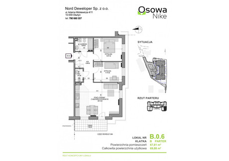 Mieszkanie na sprzedaż - Nike Osowa, Gdańsk, 69,91 m², 671 136 PLN, NET-R-782754724