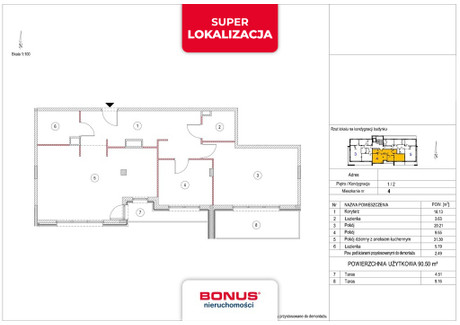 Mieszkanie na sprzedaż - Bemowo, Warszawa, 90,5 m², 1 366 095 PLN, NET-BON43926