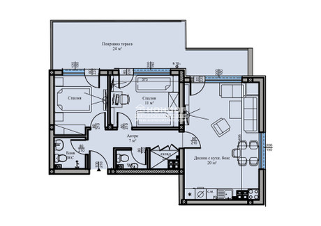 Mieszkanie na sprzedaż - Въстанически, бул. Южен/Vastanicheski, bul. Iujen Пловдив/plovdiv, Bułgaria, 103 m², 97 558 USD (404 864 PLN), NET-101580110