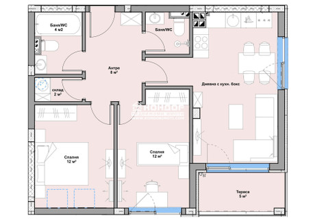 Mieszkanie na sprzedaż - Западен, Гребна база/Zapaden, Grebna baza Пловдив/plovdiv, Bułgaria, 110 m², 156 956 USD (602 710 PLN), NET-99797697