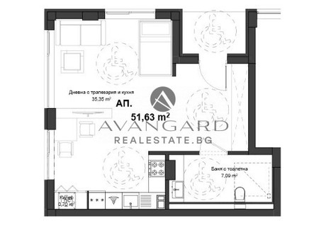 Mieszkanie na sprzedaż - Кършияка, Гагарин/Karshiaka, Gagarin Пловдив/plovdiv, Bułgaria, 63 m², 61 714 USD (252 409 PLN), NET-102051564