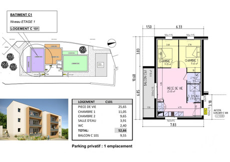 Mieszkanie na sprzedaż - Les Herbiers, Francja, 53 m², 225 696 USD (943 409 PLN), NET-94595639