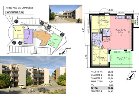 Mieszkanie na sprzedaż - Les Herbiers, Francja, 58 m², 259 144 USD (1 075 448 PLN), NET-94595641