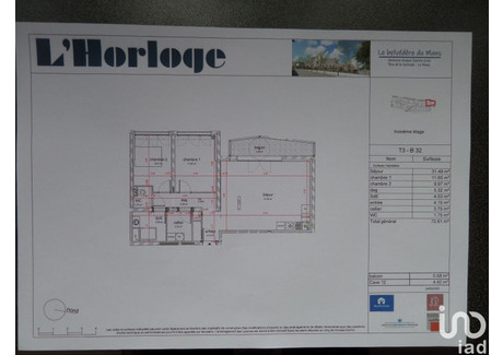 Mieszkanie na sprzedaż - Le Mans, Francja, 73 m², 201 022 USD (840 274 PLN), NET-95684049