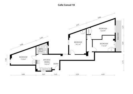 Mieszkanie do wynajęcia - Carrer Consol Valencia, Hiszpania, 70 m², 531 USD (2204 PLN), NET-101526667