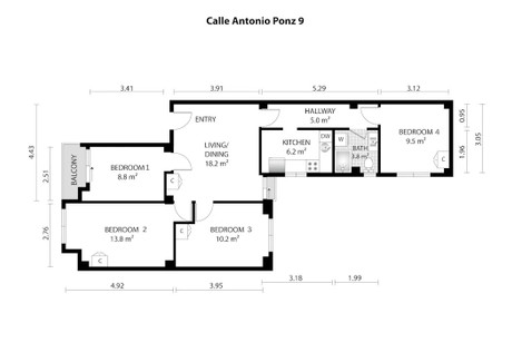 Mieszkanie do wynajęcia - Calle Antonio Ponz Valencia, Hiszpania, 70 m², 509 USD (2087 PLN), NET-99942543