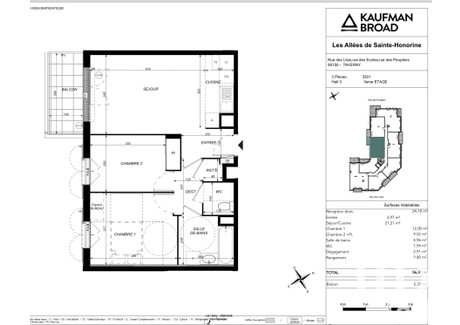 Mieszkanie na sprzedaż - Taverny, Francja, 56 m², 292 418 USD (1 195 988 PLN), NET-102164646