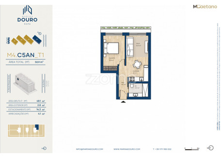 Mieszkanie na sprzedaż - Vila Nova De Gaia, Portugalia, 48 m², 334 870 USD (1 369 618 PLN), NET-99916460