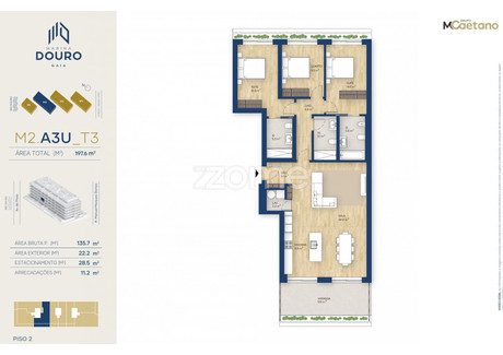 Mieszkanie na sprzedaż - Vila Nova De Gaia, Portugalia, 136 m², 733 051 USD (3 042 161 PLN), NET-90829569