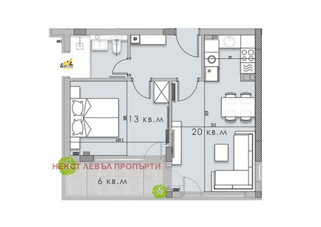 Mieszkanie na sprzedaż - Кръстова вада/Krastova vada София/sofia, Bułgaria, 65 m², 159 242 USD (611 491 PLN), NET-98082499