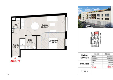 Mieszkanie na sprzedaż - Reims, Francja, 48 m², 256 644 USD (1 006 046 PLN), NET-95567361