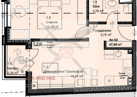 Mieszkanie na sprzedaż - Овча купел/Ovcha kupel София/sofia, Bułgaria, 57 m², 111 611 USD (447 561 PLN), NET-101611501